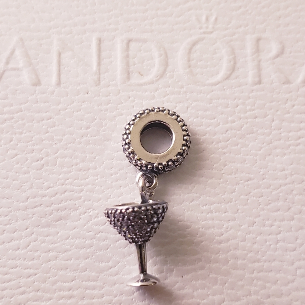 🍸Authentic Pandora ⭐️RETIRED⭐️ COCKTAIL GLASS DANGLE CHARM